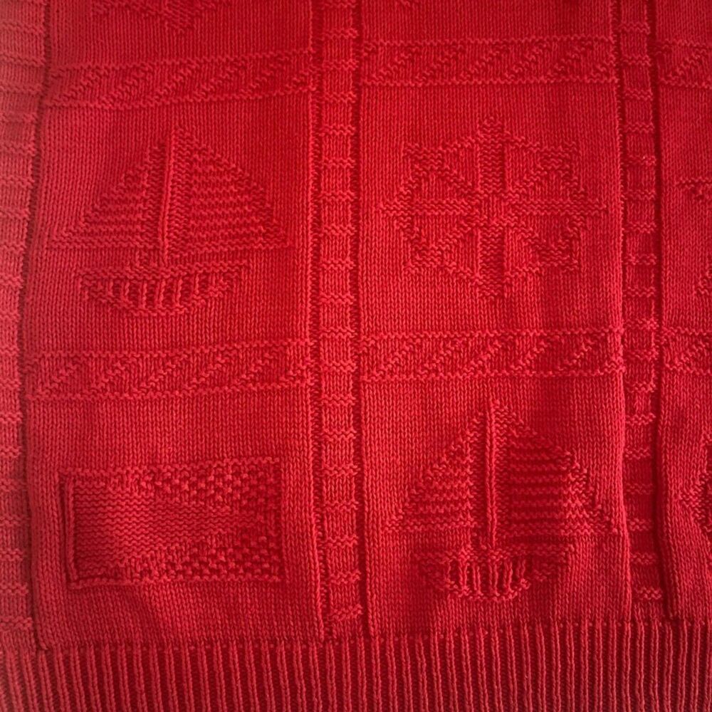 Carroll Reed Red Cotton Sweater Size XLarge - Picture 4 of 7